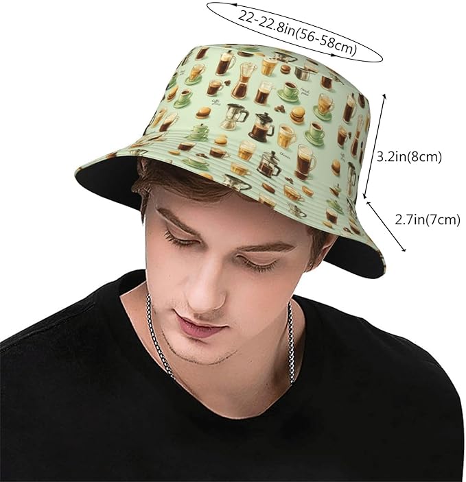 Colorful Fire Balloon, White Cloud Fisherman Hat Summer Foldable UV Protection Sun Hat