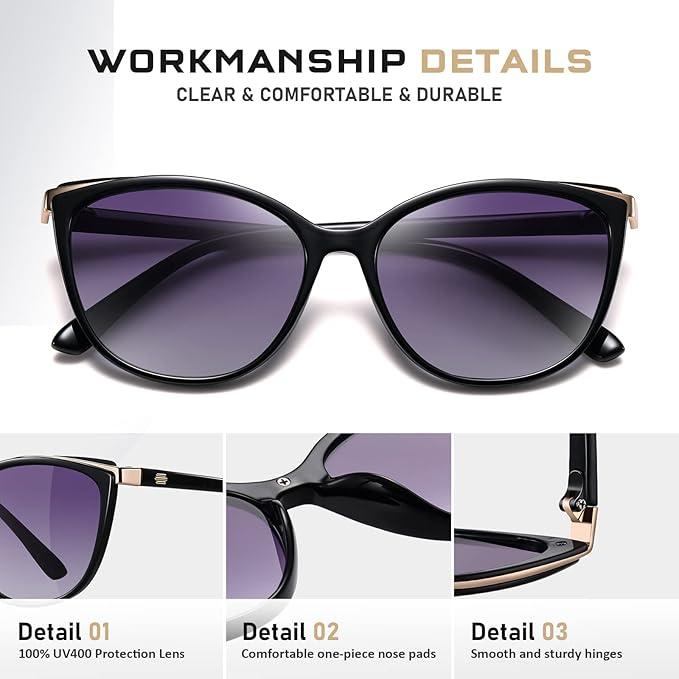 Trendy Cat Eye Sunglasses for Women Fashion Cateye UV400 Protection Glasses CL22017