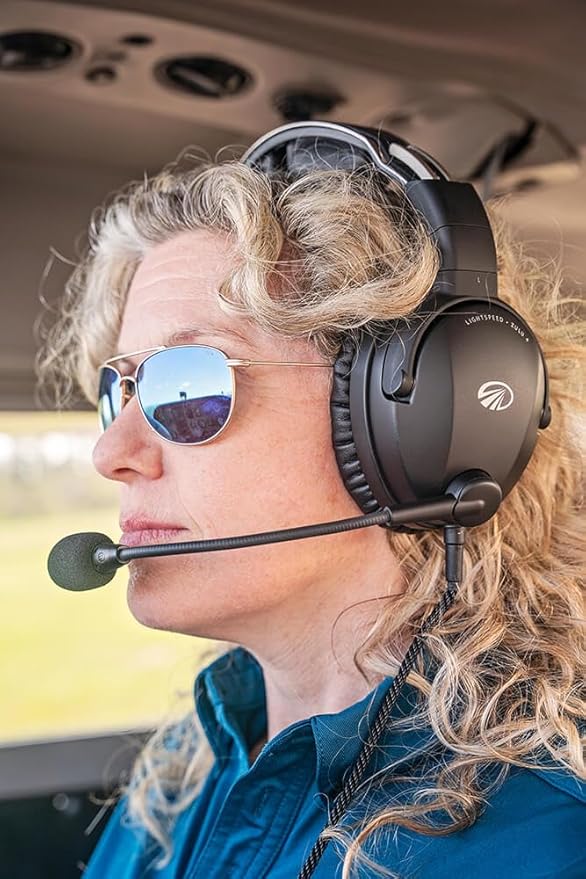 LIGHTSPEED Zulu 4 ANR Aviation Headset - with Dual Bluetooth and FrameFit™ Ear Seals (Panel Power 6-Pin Plug)