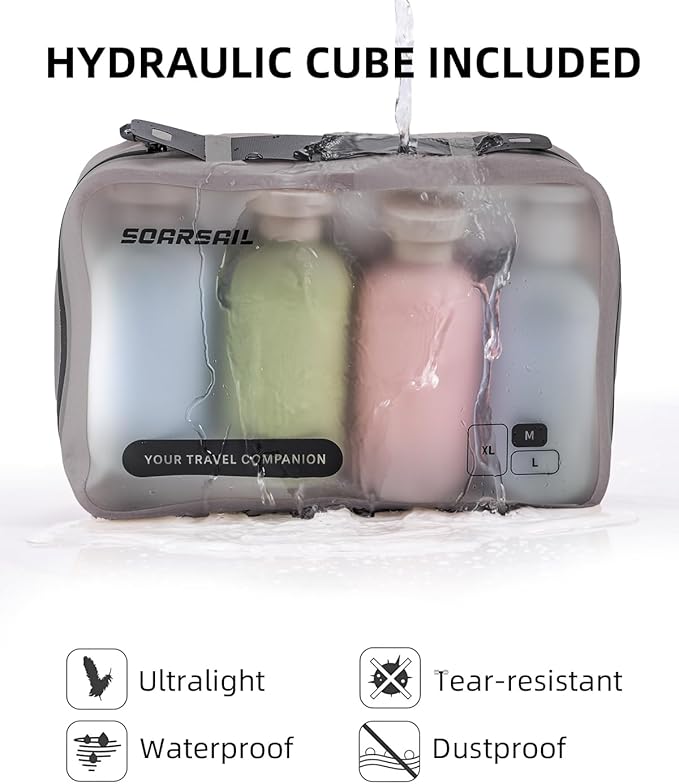 6 Set Compression Packing Cubes for Travel, Large Medium Small Luggage Organizers, Storage Bags for Clothes (6 Pack, Misty Silver)