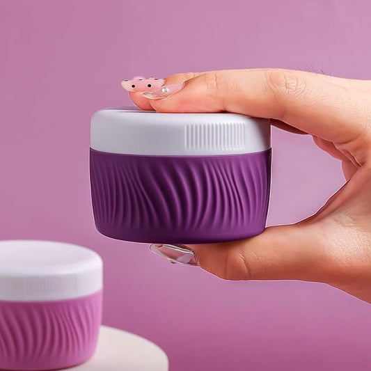 Travel Containers for Toiletries, Silicone Cream Jars BPA-Free, TSA Approved 2oz Travel Size Containers, Leak-proof Portable Size Silicone Jars with Lid for Face Hand Body Cream (4 Pack)