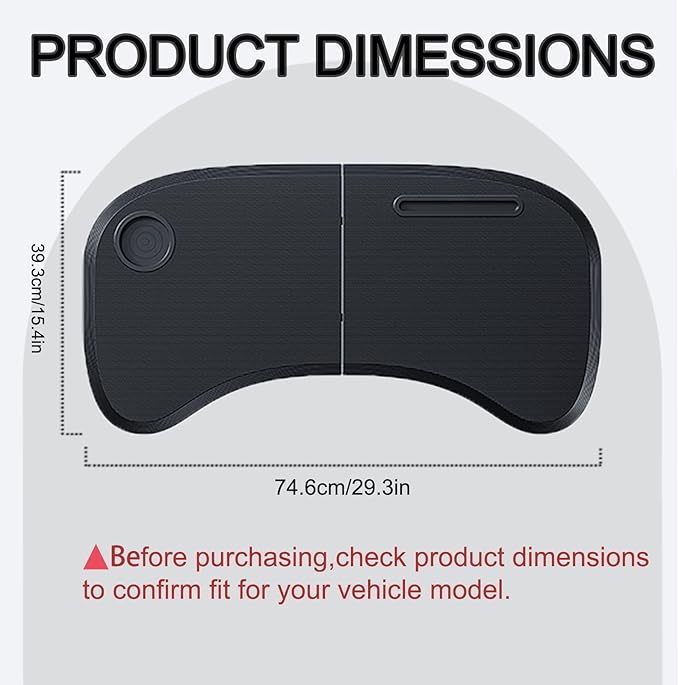Car Laptop Desk for Tesla Model Y 3, Car Desk Steering Wheel Tray, Foldable Car Table Tray, Foldable Desk Food Tray for Eating and Traveling