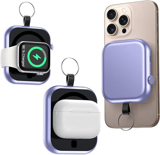 Magnetic Power Bank 10000mAh with Detachable Lanyard-3-in-1 Magnetic Wireless Charger,22.5W PD Fast Charging,Compact Portable Battery Pack for iPhone 16/15/14/13/12,Apple Watch & AirPods