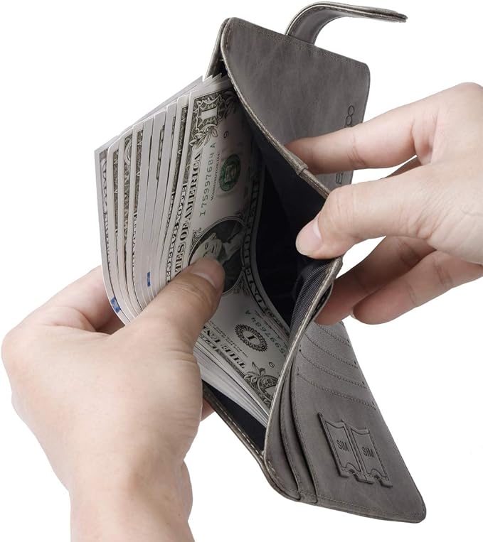 Passport Holder Cover Wallet RFID Blocking Leather Card Case Travel Accessories for Women Men (Grey)