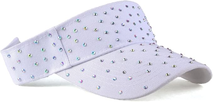 Sparkle Glitter Summer Rhinestone UPF 50+ Bling Ladies Sun Visor for Women Outdoor Sports Fashion Golf Hat