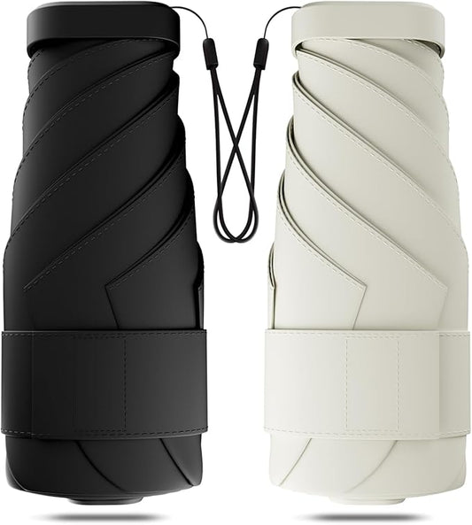 Windproof Mini Travel Folding Umbrella - UPF 50+ Sun & Rain Protection, Small Compact Lightweight Design Fits in Pocket or Bag, Eco-Friendly Fabric Wallet Umbrella for Commuter, Men Women Boys Girls