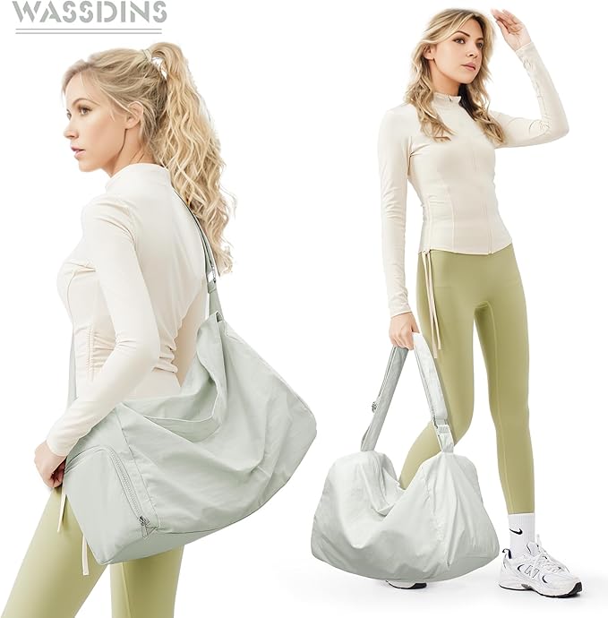 Small Gym Bag with Shoe Compartment, Workout Sport Duffle Bag for Women Travel, Waterproof Shoulder Overnight Bags Lightweight Carry on Tote Bags for Swim, Yoga, Dance