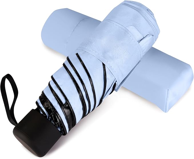 Small Travel Umbrella Compact for UV Protection Light Purse Size Umbrellas for Sun Rain Portable for Backpack