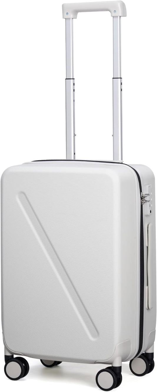 MILADA Carry On Luggage With Wheels 20 inch Carry On Suitcase Travel Luggage With TSA Approved Carry On Luggage Hard Case Luggage Carry On Bag For Women Men Business, Smoke White