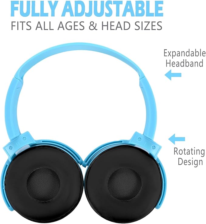 2 Pack Kids Headphones for School Classroom, Wired Computer Online Learning Headset for K-12 Students, Durable Soft Swivel On Ear Pads Earphones for Laptop PC Meetings Calls (Light blue+Purple)