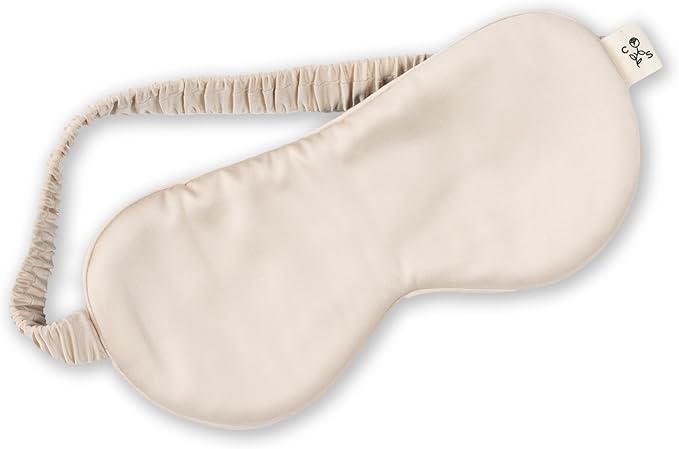 Clementine Sleepwear Essentials Organic Champagne Sunset Sleep Mask | Oversized Contoured Eye Mask with Bamboo and Silver Ion Silk for Sensitive Skin and Restful Sleep