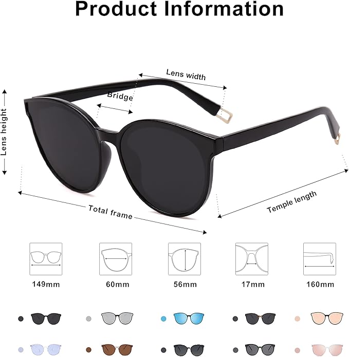 SOJOS Fashion Round Sunglasses for Women Men Oversized Vintage Shades SJ2057
