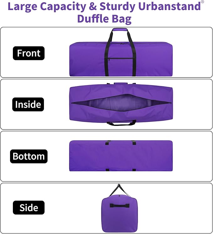 Urbanstand 48 Inch Travel Duffle Bag Extra Large Sport Equipment Duffel Bags with 2-way Lockable Zippers, Purple
