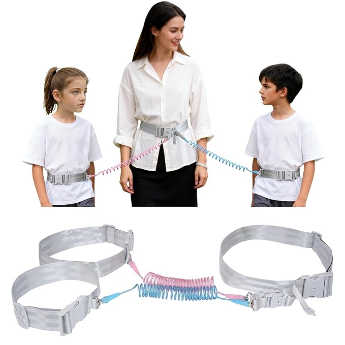 Toddler Leash for Hands-Free Safety Walking, Leash for Kids with Key Lock, Safety Walking Harness for Toddlers, Adjustable Child Leash for Boys and Girls to Outdoor Travel (2 Packs)-Bule and Pink