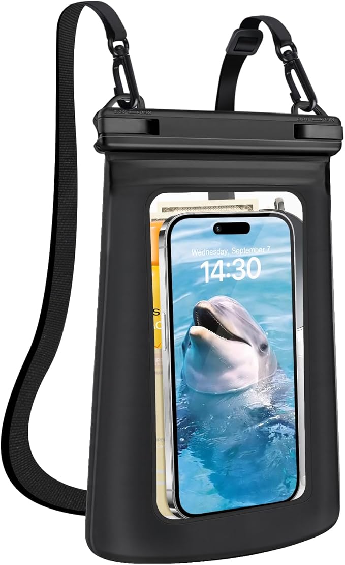 Waterproof Phone Pouch for Phone, Floating Large Capacity Dry Bag Stores Sunscreen, Sunglasses, Waterproof Bag for Beach, Swimming, Kayaking for iPhone 16 15 14 11 Pro Max & Galaxy S24 S21