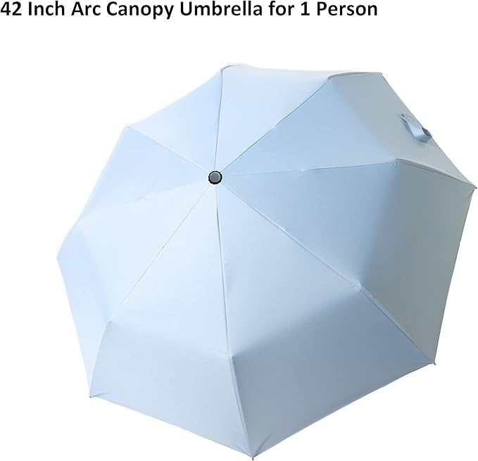 BAODINI Small UV Protection Travel Umbrella Compact for Rain and Sun UPF 50+ Windproof Portable 42 inch Umbrella for Women and Men