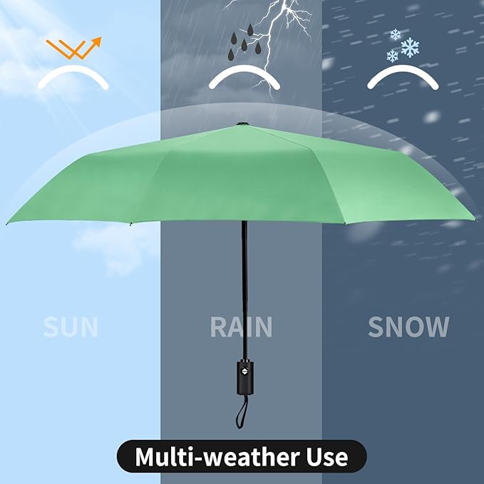 Yoobure Windproof Travel Umbrella - Automatic Umbrellas for Rain, Compact Folding Umbrella with UV Protection, Lightweight Portable Design for Backpack/Walking/Car, Sun & Storm Ready