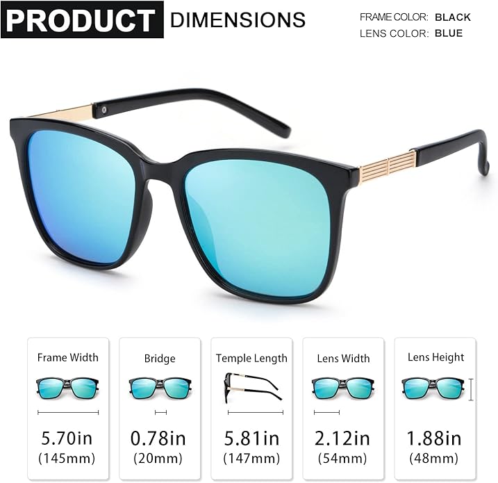 SIPHEW Oversized Square Sunglasses for Women|Lightweight Fashion Sunglasses 100% UV400 Protection|Trendy Mirrored Shade