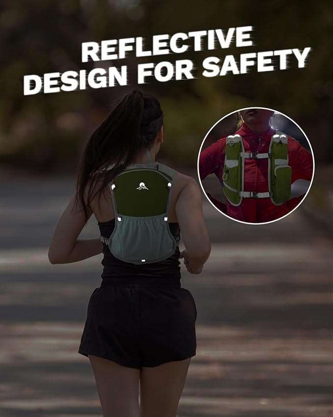 Running Vest for Women and Men, Hydration Running Backpack, Runners Vest, Hydration Vest, with Front Phone Holder, Adjustable Chest and Waist Strap