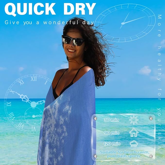 Thin Turkish Beach Towel Lightweight Quick Dry Absorbent Cotton Bathroom Bath Pool Swim Towels Extra Large Oversized Sand Free Beach Accessories Essentials Cloud Gifts for Adult