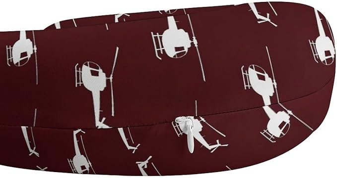 Chin Support Travel Pillow Memory Foam U Shaped Cushion Unique Design Helicopter, Breathable Washable Cover for Men Women Airplane Car Sleep