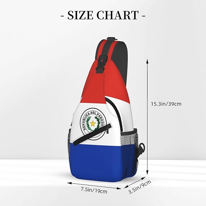 GJXFLSY Paraguay Flag Sling Backpack Crossbody Bag Casual Chest Bags Travel Hiking Daypack Shoulder Bag for Women Men