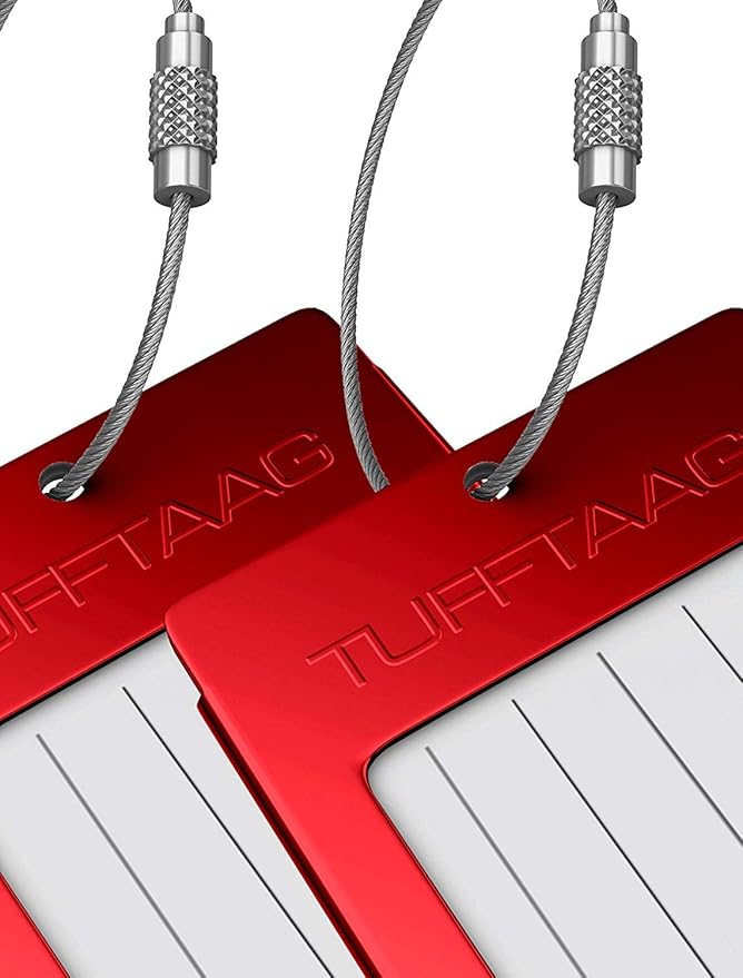 Luggage Tags Business Card Holder by TUFFTAAG - Durable Travel ID Bag Tag in Multiple Color Options, Perfect for Suitcases, Backpacks, and Carry-Ons, Easy Identification, Secure and Stylish