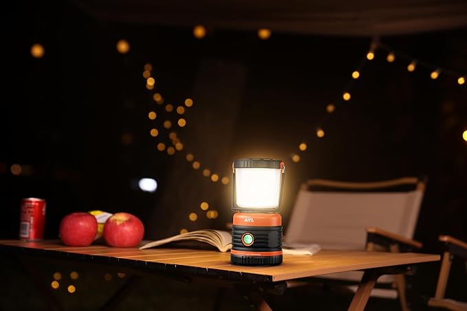 LED Camping Lantern Rechargeable, 1800LM, 4 Light Modes, 4400mAh Power Bank, IP44 Waterproof, Perfect Lantern Flashlight for Hurricane, Emergency, Power Outages, Home and More, USB Cable Included