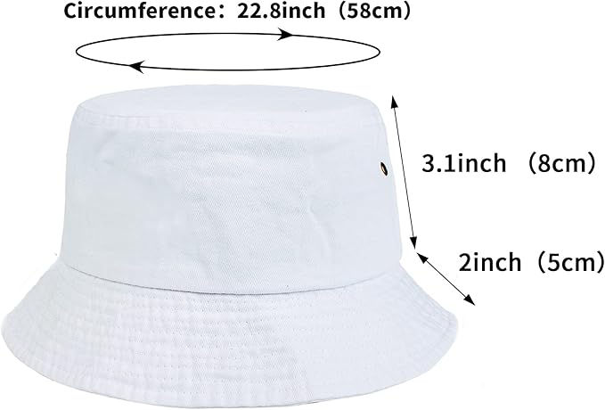 Washed Cotton Bucket Hats Packable Summer Outdoor Cap Travel Beach Sun Hat Plain Colors for Men Women