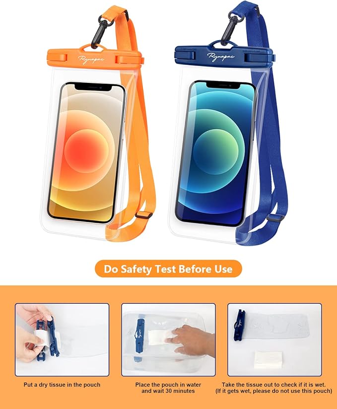 Waterproof Phone Pouch Bag - 7.5in Water Proof Cell Phone Case for Beach Travel, IPX8 Dry Bag with Lanyard for iPhone 17 16 15 Pro Max Galaxy S25 S24 Ultra, Cruise Ship Essentials 2025