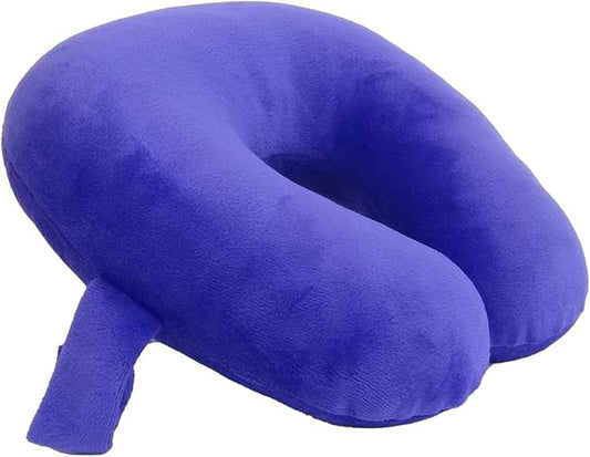 Kids Travel Neck Pillow - Cozy Soft Microfiber, Compact Design for Airplane, Car Seat, or Toddler Travel Support – Purple