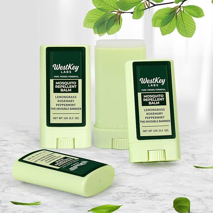 Mosquito Repellent Balm Stick – 3-Pack (0.5oz Each) – DEET-Free, Plant-Based Bug Repellent for Kids & Adults – Natural Protection, Travel-Friendly, Safe for Outdoor Use