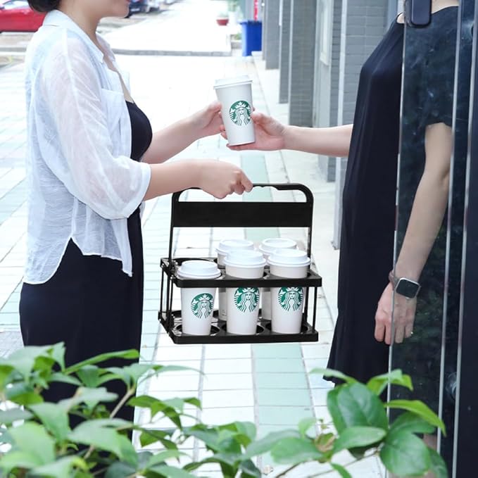 musbus Portable Drink Carrier Suitable for Food Delivery Drivers Accessories, Reusable Cup Holder Carrier with Handle,Perfect for Plastic Drink Holder take Out Cup Carriers for delivery