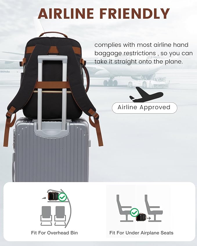 LOVEVOOK 56L Travel Backpack for Women & Men, Airline Approved Carry On Luggage with 3 Packing Cubes, TSA Overnight Bags, Waterproof Personal Item Bag, Weekender Essentials Backpacks fits 17" Laptop