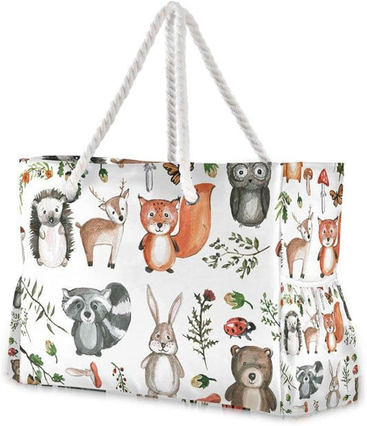 senya Large Beach Shoulder Bags Canvas Tote Water Resistant for Gym Travel Daily