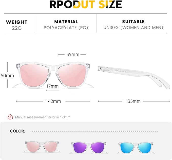Sunglasses Womens Polarized Sunglasses for Mens Womens Retro Mirror Lens for Driving Fishing UV400 Protection