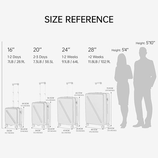 MILADA Luggage Sets With Spinner Wheels, Hard Shell Suitcases TSA Approved Travel Luggage, 3 Piece Luggage Set 20 Inch Carry On Luggage Medium Suitcase 28 Inch Large Suitcases,Caribbean Blue