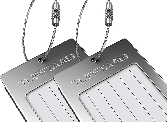 Luggage Tags Business Card Holder by TUFFTAAG - Durable Travel ID Bag Tag in Multiple Color Options, Perfect for Suitcases, Backpacks, and Carry-Ons, Easy Identification, Secure and Stylish