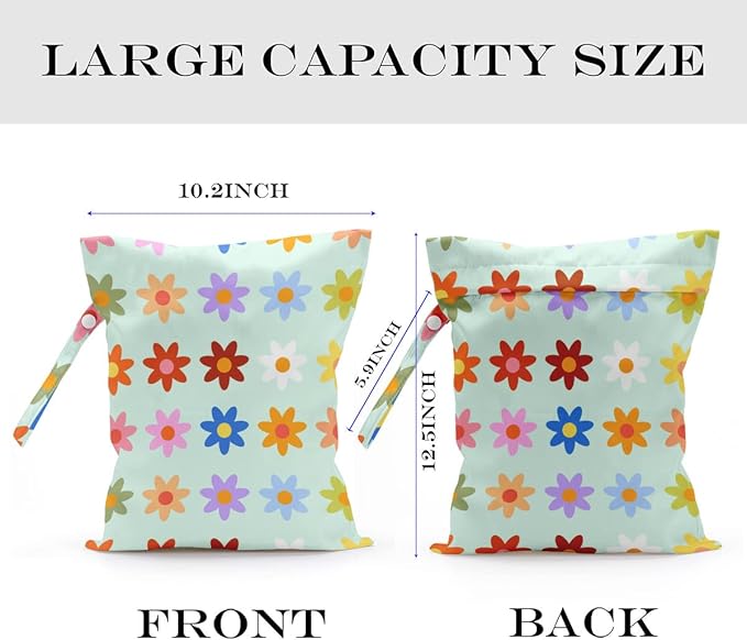 Wet bag, Wet dry bag, swimsuit, travel, beach, pool, diapers, dirty yoga gym clothes, toiletries, waterproof Heart Decor Bohemian heart romantic birthday gift, 2 piece set.