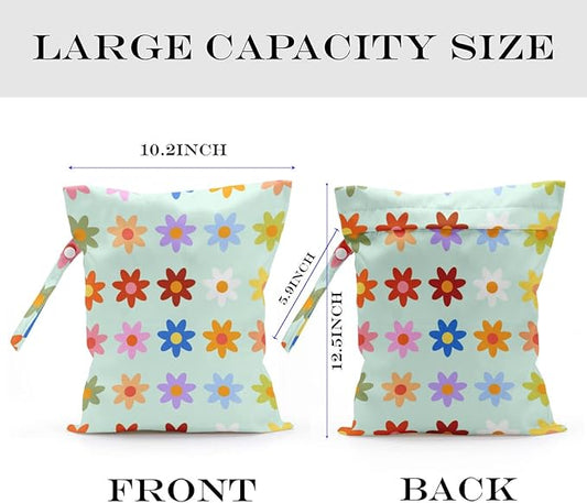 Wet bag, Wet dry bag, swimsuit, travel, beach, pool, diapers, dirty yoga gym clothes, toiletries, waterproof Heart Decor Bohemian heart romantic birthday gift, 2 piece set.