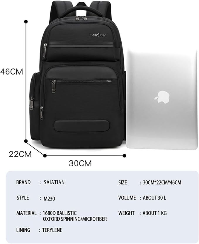 Professional Business Backpack for Men,15.6inch Laptop Compartment with Anti-Theft Zipper,Waterproof Travel Backpack for Office&Commute,Multiple Layers,Comfortable Carrying.