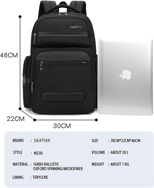 Professional Business Backpack for Men,15.6inch Laptop Compartment with Anti-Theft Zipper,Waterproof Travel Backpack for Office&Commute,Multiple Layers,Comfortable Carrying.