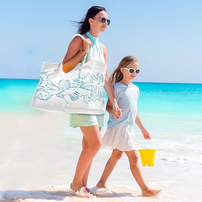 senya Large Beach Shoulder Bags Canvas Tote Water Resistant for Gym Travel Daily