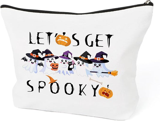Halloween Gifts for Women Halloween Birthday Gifts Boo Basket Stuffers for Women Teenager Girl Gift Ideas Cosmetic Bag Cute Makeup Bag Boo Basket Stuffers