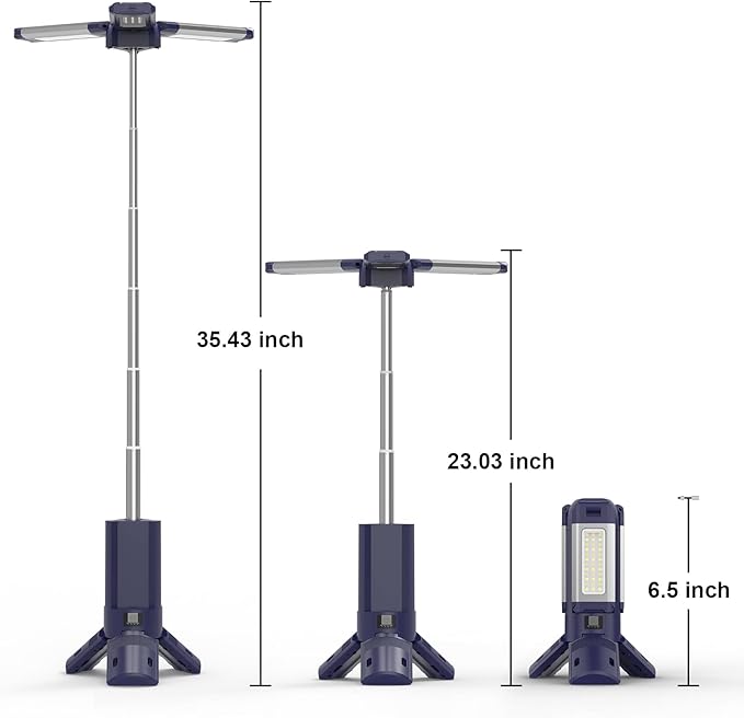 10000mAh Rechargeable 4000LM Camping Light Telescopic Camping Lantern , 270° Rotating Aluminum , Remote Control, Warm/White/Nature, Dimmable for Outdoor Camping, IP45 Waterproof,Portable Bag