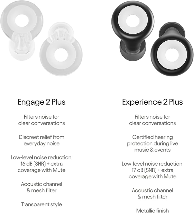 Loop Earplugs Social Plus Link Bundle (2-Pack) – Engage 2 Plus + Loop Experience 2 Plus + Link | Reusable Ear Plugs for Focus, Noise Sensitivity, Music, Parenting & More | 16dB/18 dB Noise Reduction