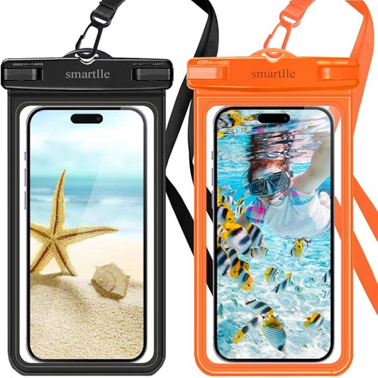 Waterproof Phone Pouch Case - 2 Pack, Cell Phone Dry Bag for iPhone 14 13 12 11 Pro Max XS Plus XR, Galaxy S23 S22 S21, IPX8 Waterproof Phone Holder for Vacation Underwater Beach Necessities