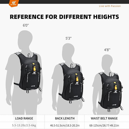 SKYSPER Small Hiking Backpack - 15L Travel Daypack Lightweight Bag Water Resistant Hiking Backpacks for Women Men