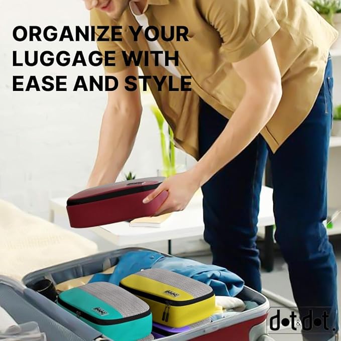 Small Packing Cubes for Suitcases - 5 Pcs Set - Travel Organizer Bags for Carry-On Luggage