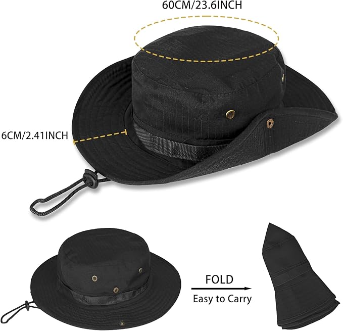 Sun Hats for Men Women Boonie Hat UPF 50+ Bucket Hat Wide Brim UV Protection Fishing Hiking Safari Outdoor Hats